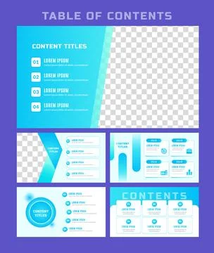 Corporate Table of Contents Presentation Slide Templates Stock Illustration