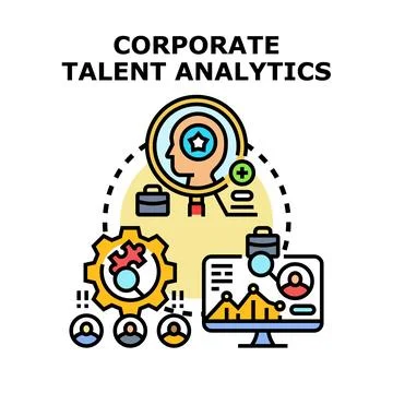Corporate talent analytics optimizing human resource management strategy Stock Illustration