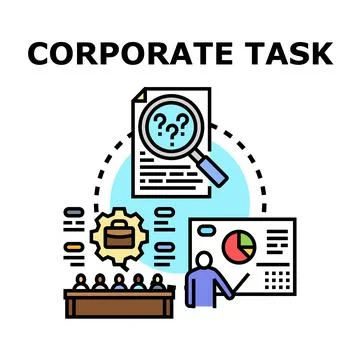 Corporate task development process and solution finding 스톡 일러스트