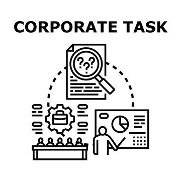 Corporate task development process and solution finding 스톡 일러스트