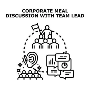 Corporate team collaborating, discussing ideas, and building strategy Ilustración de archivo