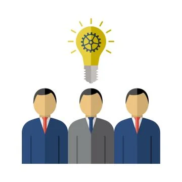 Corporate Team Finding New Idea Icon Stock Illustration