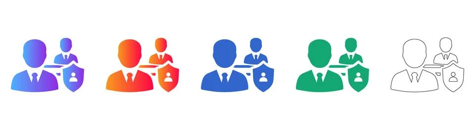 Corporate Team Security and Collaboration Icons Illustrazione stock