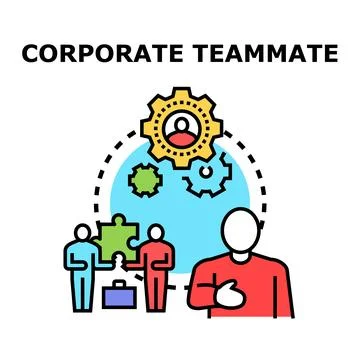 Corporate teammate working, collaborating, and succeeding in business team Illustrazione stock