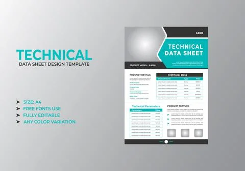 Corporate Technical Product Sheet Template Иллюстрация