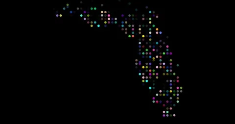 Corporate Technology Map of Florida State Dots Graphic Stock Footage 321293082