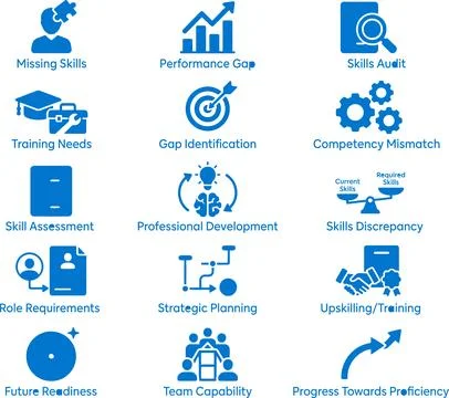 Corporate Training and Professional Skill Development Icon Set for Business.. Illustration