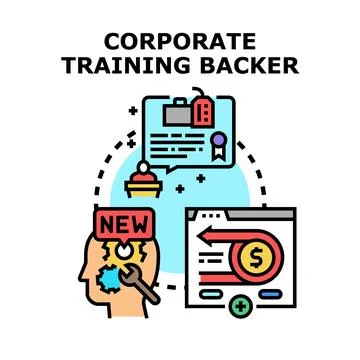 Corporate training backer supporting employee skill development イラスト素材