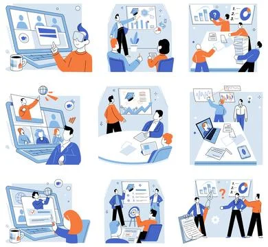 Corporate training. Continuous improvement is key to staying ahead in corporate Illustrazione stock