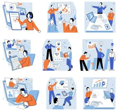 Corporate training. The corporate training concept emphasized importance Stock Illustration