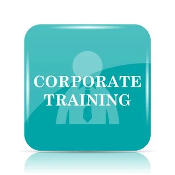 Corporate training icon. Internet button on white background.. 스톡 일러스트