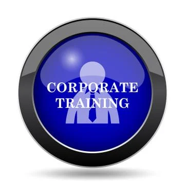 Corporate training icon. Internet button on white background.. 스톡 일러스트
