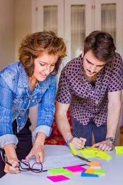 Corporate training interview with a young hispanic entrepreneur with the Stock Photos