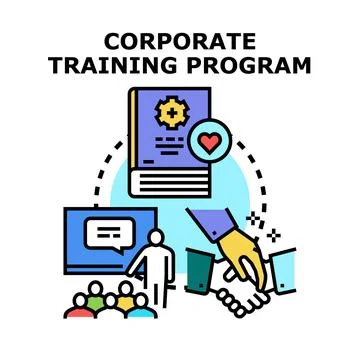 Corporate training program developing business skills and empathy 库存插图
