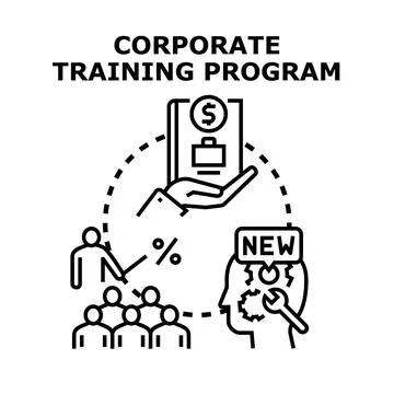 Corporate training program developing employee skills and knowledge イラスト素材