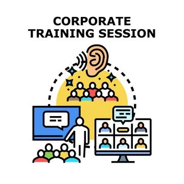 Corporate training session conducting business education and skill developmen Ilustración de archivo