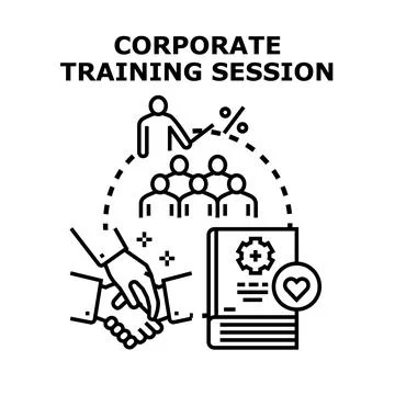 Corporate training session developing business team skills Ilustração Stock