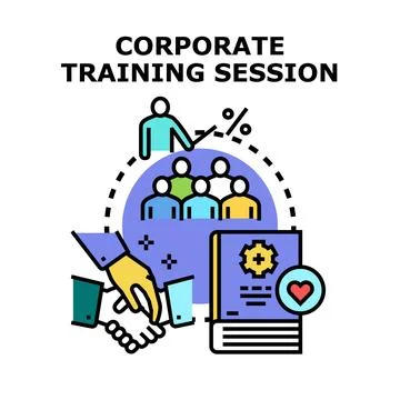 Corporate training session developing business team skills Stock Illustration