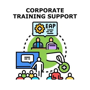 Corporate training support for employee assistance program Ilustração Stock