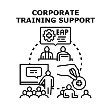 Corporate training support for employee assistance program Stock Illustration