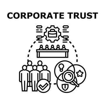 Corporate trust concept representing teamwork and business integrity Stock Illustration