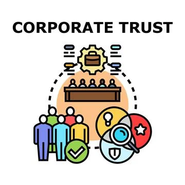 Corporate trust concept representing teamwork and business integrity Stock Illustration