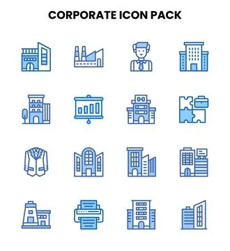 Corporate Two Colour Bundle Icons Pack Illustrazione stock