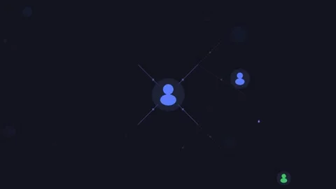 Corporate two-level radial org chart. Flat design, dark mode Stock Footage 342621858