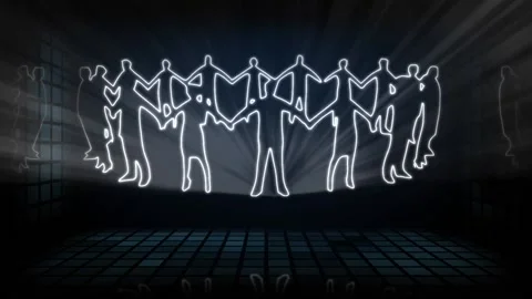 Corporate value. Computer simulation of an animated laser show. 스톡 동영상 132436399