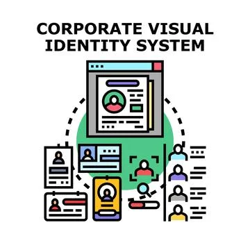 Corporate visual identity system managing business brand Stock Illustration