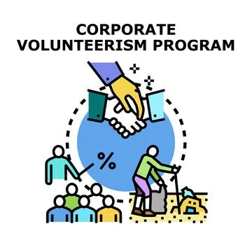 Corporate volunteerism program promoting community involvement and social r.. イラスト素材