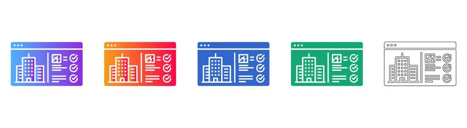 Corporate Website Interface Icons 스톡 일러스트