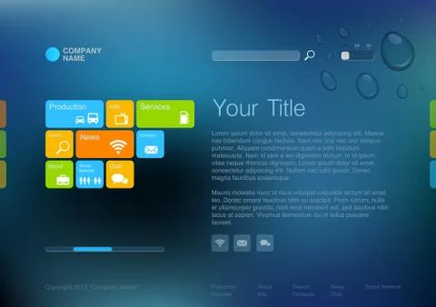 Corporate website template. creative web multifunctional media design. Stock Illustration
