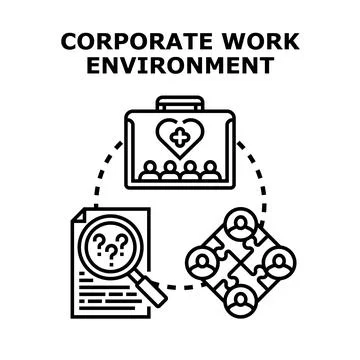 Corporate work environment managing employee health benefits and teamwork Ilustración de archivo