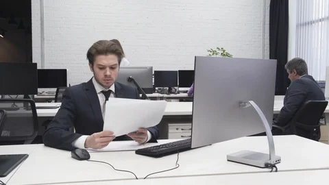Corporate Worker Working Hard Till The Night Stock Footage 105601336