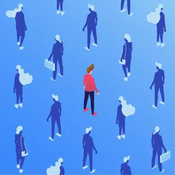 Corporate workers, managers isometric seamless pattern. Male and female Stock Illustration