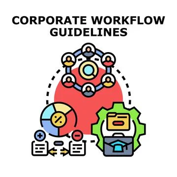 Corporate workflow guidelines for effective business processes イラスト素材