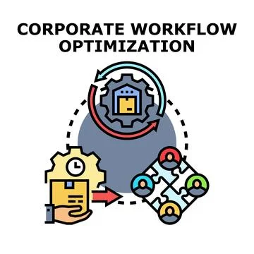 Corporate workflow optimization process developing business efficiency Stock Illustration