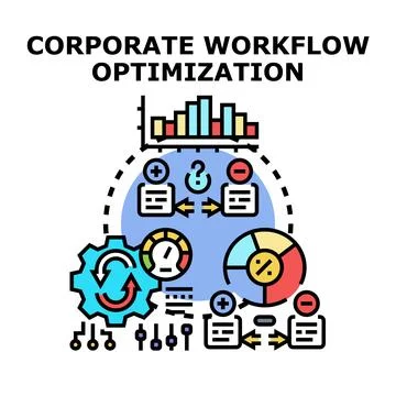 Corporate workflow optimization process icon for business strategy イラスト素材