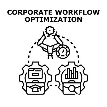 Corporate workflow optimization process managing business efficiency イラスト素材