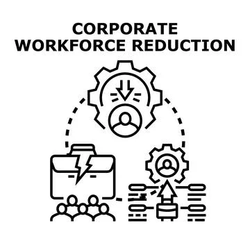 Corporate workforce reducing staff and managing business termination Stock Illustration