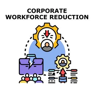Corporate workforce reducing staff and managing business termination Stock Illustration