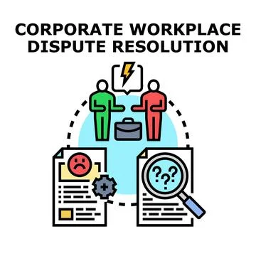 Corporate workplace dispute resolution process illustration 库存插图