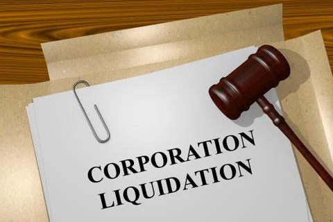 Corporation Liquidation concept Stock Illustration