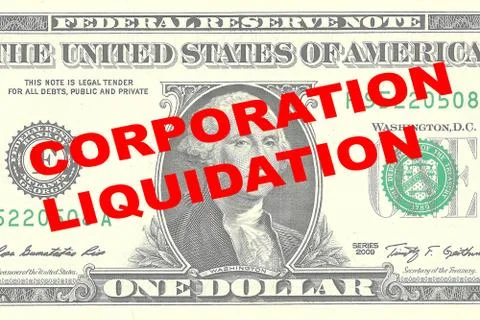 Corporation Liquidation concept Stock Illustration