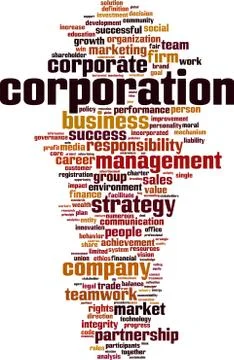 Corporation word cloud Stock Illustration