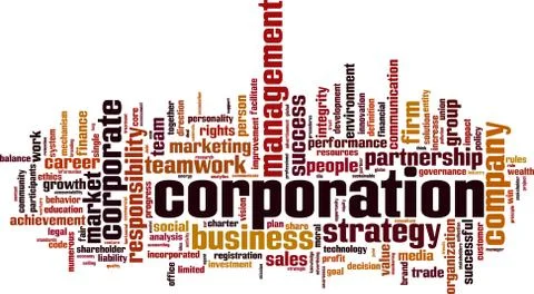 Corporation word cloud Stock Illustration