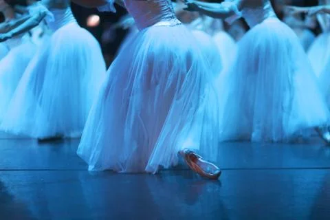 Corps de ballet performance in classic costumes at the time of curtsy Stock Photos