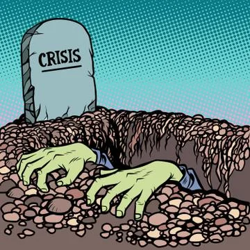 The corpse is chosen from a grave crisis Stock Illustration