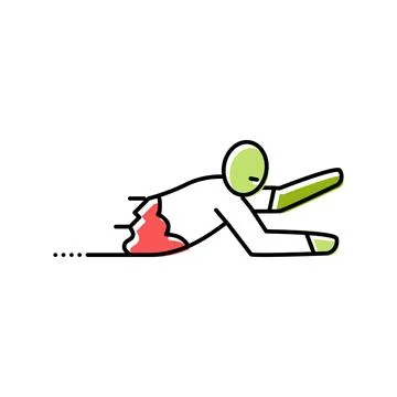 Corpse zombie color icon vector illustration Stock Illustration